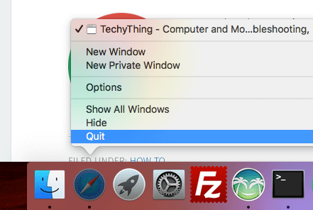 How to Force quit an app in Dock