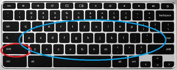 Caps Lock on Chromebook method 2