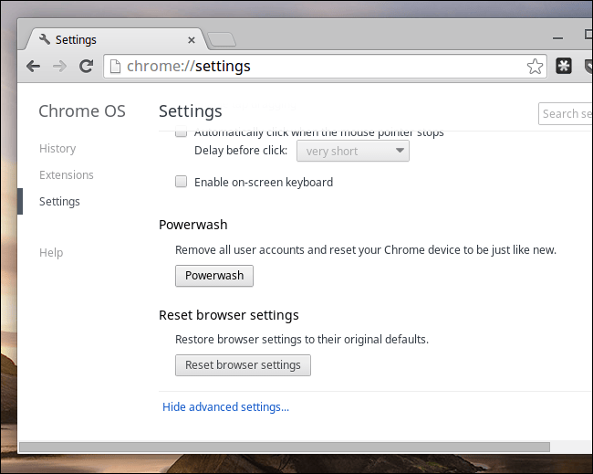 Reset Settings when Chromebook keyboard not working