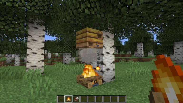 how to get honeycomb in minecraft campfire 1