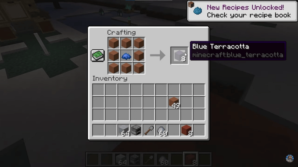 Making Blue Terracotta in Minecraft