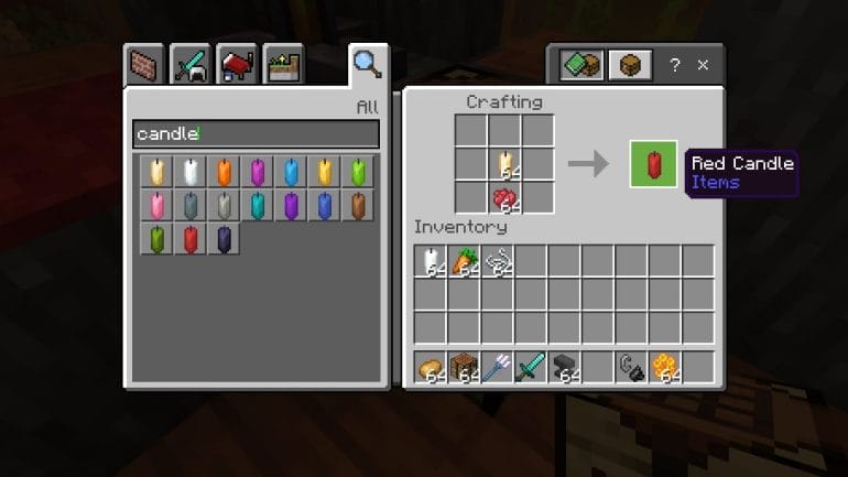How to dye candles in Minecraft