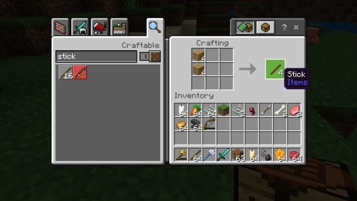 Step 2: Open your Crafting Table