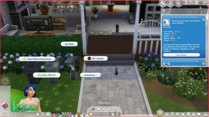 how to pay bills in Sims 4 - Mail Box