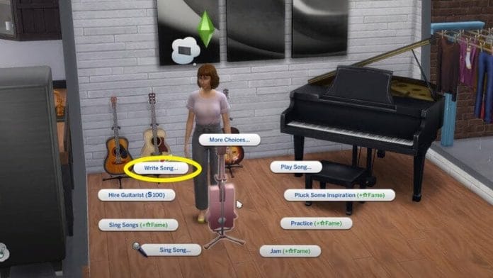 How to Write Songs in Sims 4 - Choose an instrument
