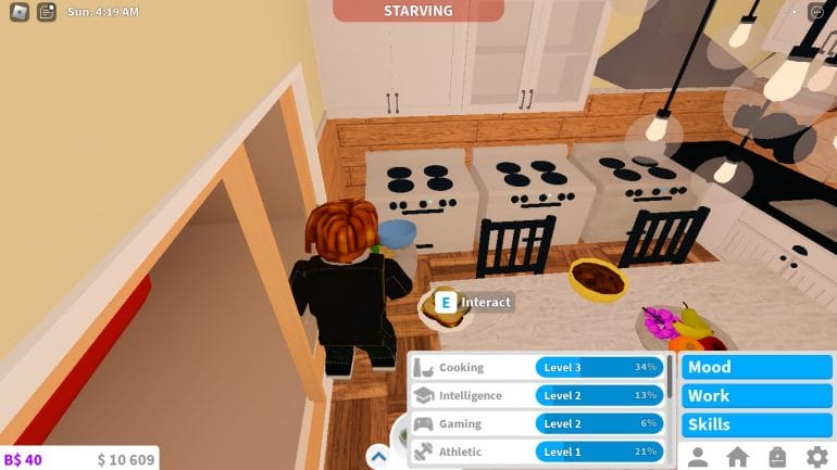 how to level up cooking skill in Bloxburg