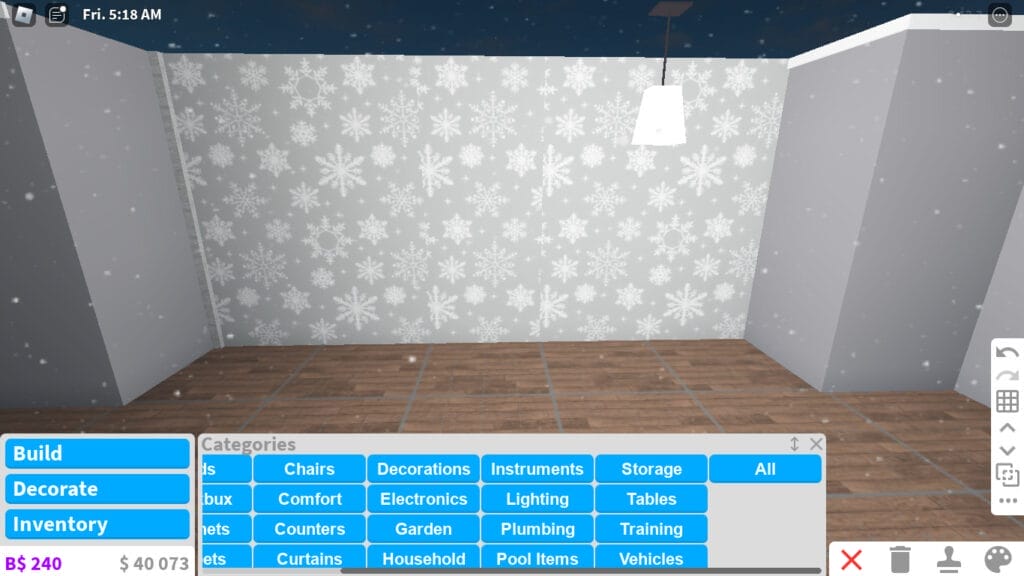 Building in Roblox Bloxburg: Interior - Step 2: Painting Walls