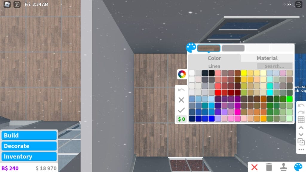 Building in Roblox Bloxburg: Interior - Step 3: Flooring