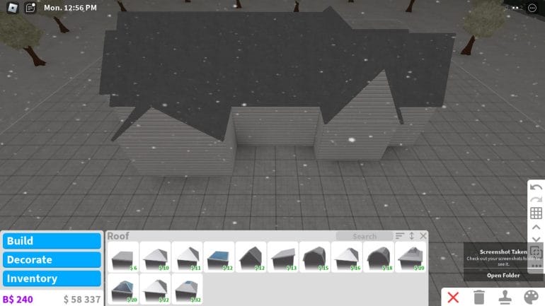 Building in Roblox Bloxburg: Exterior - Step 2: Add Roofs