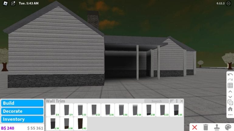 Building in Roblox Bloxburg: Exterior - Step 3: Pillars, Wall Trims, and Structural Items