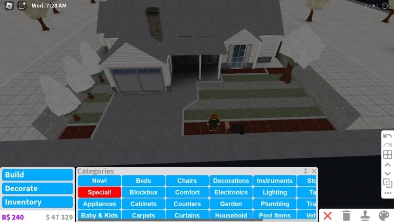 Building in Roblox Bloxburg: Exterior - Step 4: Landscaping