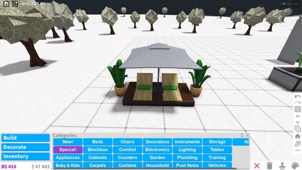 What Does Advanced Placing Do in Bloxburg - patio area