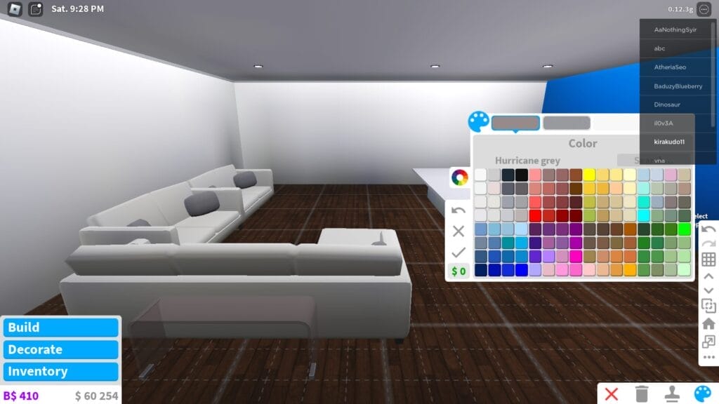 Bloxburg Apartment Ideas - Color Pallete