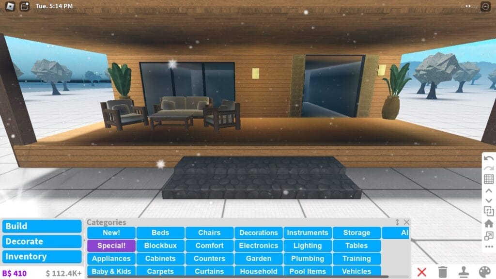 Bloxburg cabin ideas - Terrace or Balcony