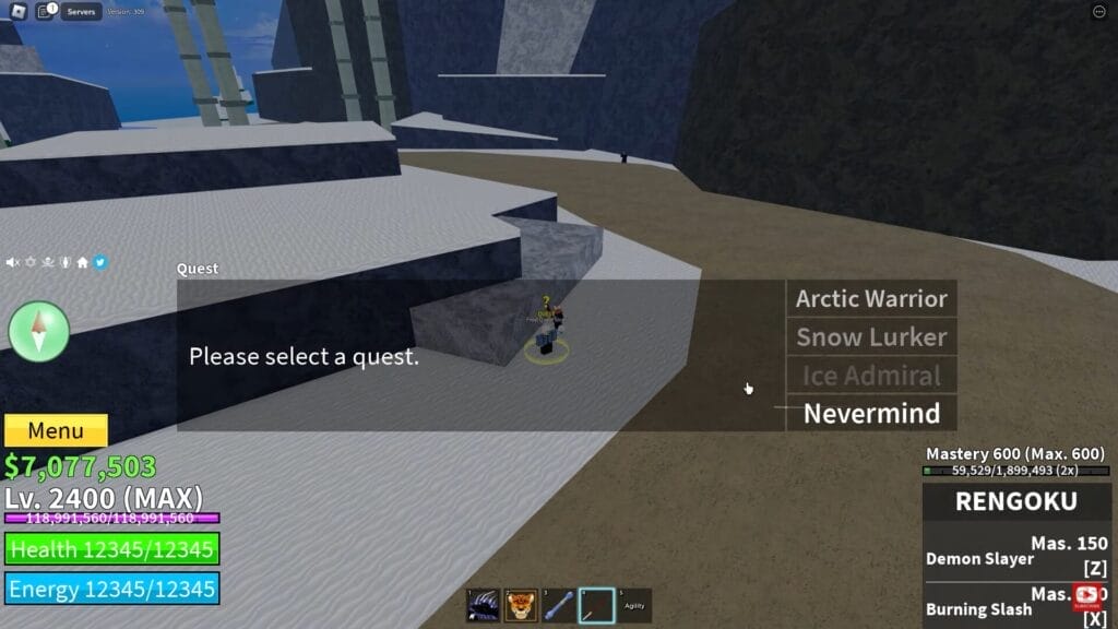 How to Get Rengoku in Blox Fruits - ice castle